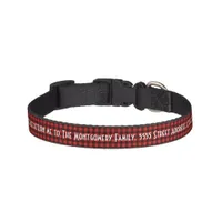 Black and Red Buffalo Check with Name and Address Pet Collar