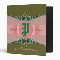 Peacock Lace & Satin Ribbon Wedding Binder