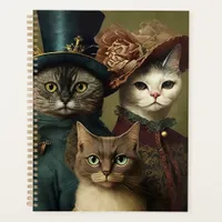 Whimsical Cat Family in Fancy Clothes Planner