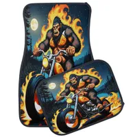 Bigfoot’s Fiery Road Through Nature Car Floor Mat