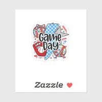 Baseball Game Day Retro Tis The Season Checkered Sticker