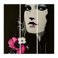Woman and Flowers Triptych
