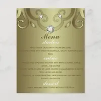 Elegant Luxury Vintage Victorian Gold Wedding Menu