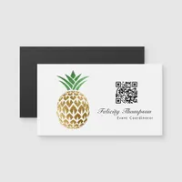 Faux Gold Foil Pineapple QR Code