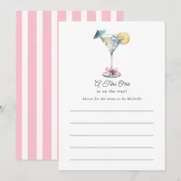 A Tini One Is on the Way Baby Shower Advice Card