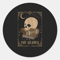 Book Reader Card Pagan Goblincore Goth Occult Book Classic Round Sticker