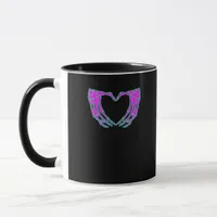 Heart Skeleton Hands Halloween Pastel Goth Eyeball Mug