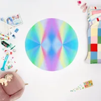 Modern iridescent pastel rainbow colored rug