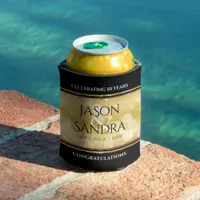 Elegant 50th Golden Wedding Anniversary Can Cooler