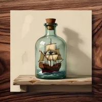 Ship in a Bottle  Wood Wall Art