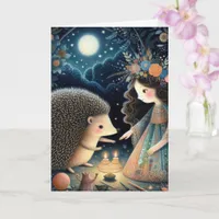 Adorable Hedgehog an Child Fairytale All Occasions Card