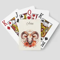 Aries Ram Zodiac Watercolor  Jumbo Poker Cards