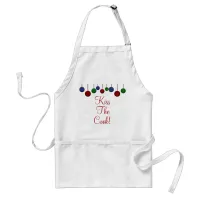 Christmas "Kiss The Cook! Buffalo Plaid Pattern Adult Apron