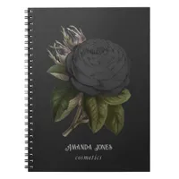 Vintage Gothic Black Roses Personalized Notebook