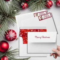 Festive Red and White Stars Holiday Envelope