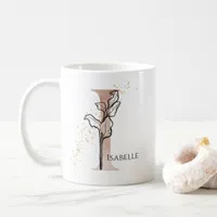 Monogram Initial Modern Letter I Boho Personalized Coffee Mug