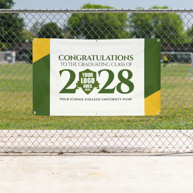 Green Gold School College Graduating Class Banner