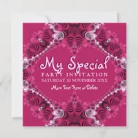 Exotic Pink Girls Special Party Invitations