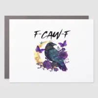 Crow F-Caw-F Funny Bird F-Caw-F Moon Gothic Adult Car Magnet