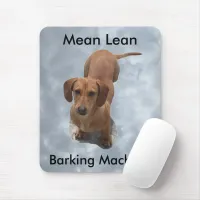 Cute Brown Dachshund Barking Machine Mouse Pad