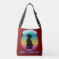 Does Your Dog Bury a Sock Too Retro Sunset brown Crossbody Bag