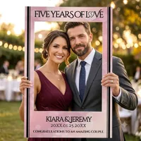 Elegant 5th Rose Quartz Wedding Anniversary Selfie Frame