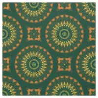 Green and Yellow Boho Chic Decorative Pattern Fabric