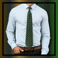 Paisley Pattern Dark Green Neck Tie