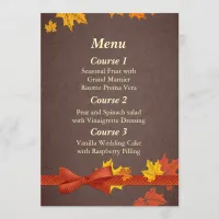 fall wedding menu