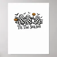 Retro Tis The Season Checkered Halloween Poster