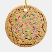 Sprinkles Sugar Cookie Realistic Food Christmas Ceramic Ornament