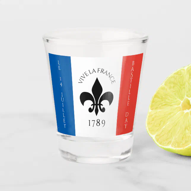 Bastille Day Fleur-de-Lis Tricolore France Flag Shot Glass