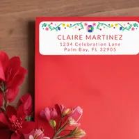 Fiesta Floral Return Address Labels – Colorful Mex