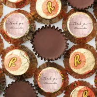 Rose gold glitter drips name thank you reese's peanut butter cups