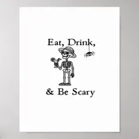 Eat Drink And Be Scary Halloween Aesthetic Style Poster
