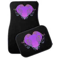 Elegant, Romantic Purple Heart with Flourish  Car Floor Mat