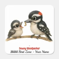 Delightful Downy Woodpecker Metal Sign