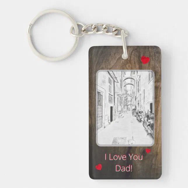 narrow Italian street - father’s day Keychain