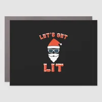 Let's Get Lit Funny Christmas Drinking Funny Car Magnet