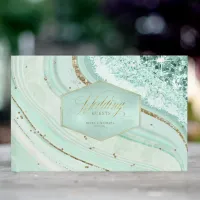 Abstract Agate Wedding Mint ID827 Guest Book