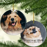 Pet Memorial | Sympathy | 2 Photos Ornament