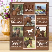 Horse Memorial Unique Photo Collage Plaque