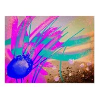 Meadow at sunset - Abstract Poster