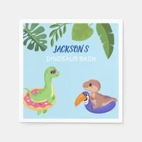 Cute Dinosaur Pool Party Jungle Theme Napkins