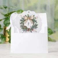 Togetherness Reimagined Rustic Monogram Photo Ornament Card