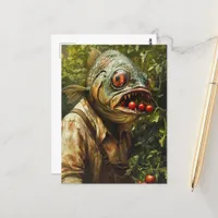  Fish Person in a Tomato Garden Postcard