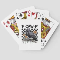 Crow Flowral, F-Caw-F Funny Bird FCAWF Moon Gothic Poker Cards