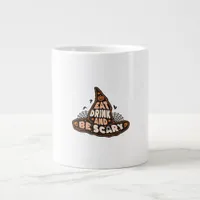 Eat Drink And Be Scary Witch Hat Aesthetic Casual Giant Coffee Mug