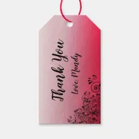 Personalized Aqua RedThank you Gift Tags