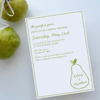 "Perfect Pear" Whimsical Hand Drawn Bridal Shower Invitation